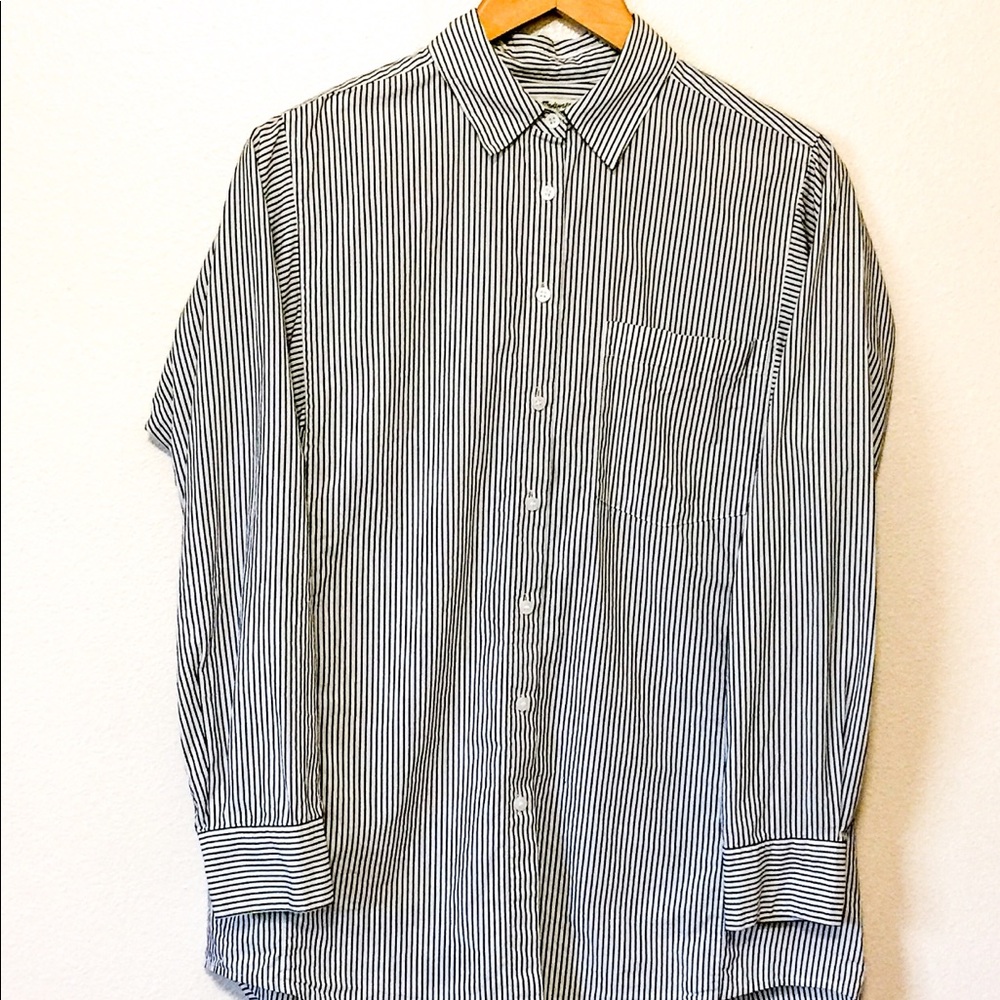 Madewell Oversized Boyfriend Striped Button Down S